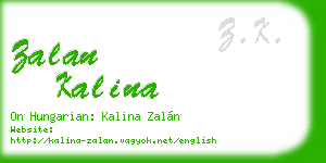 zalan kalina business card